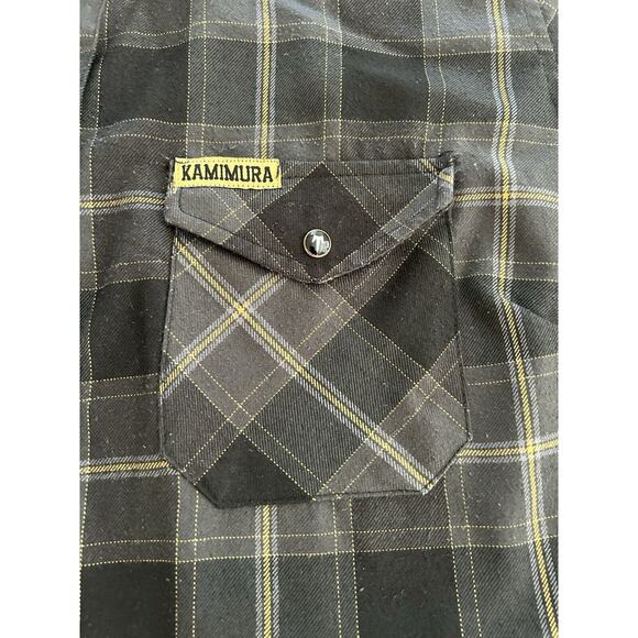 Dixxon Flannel Shirt Womens Small Kamimura Blacksmith Long Sleeve Black Plaid L - Picture 7 of 8